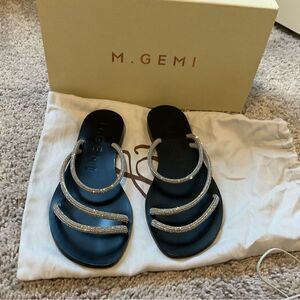 M. Gemi The Azzurra Silver Crystal Sandals